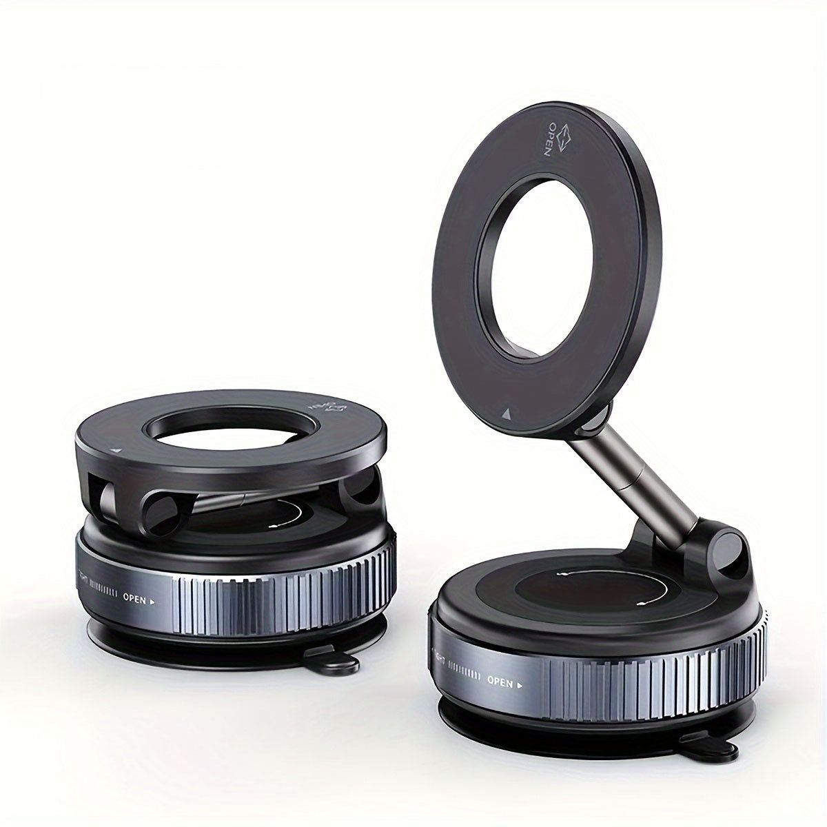 Hands-free, magnetisk mobilholder til bil – Vakuumsug & 360° rotasjon liteogstort.no