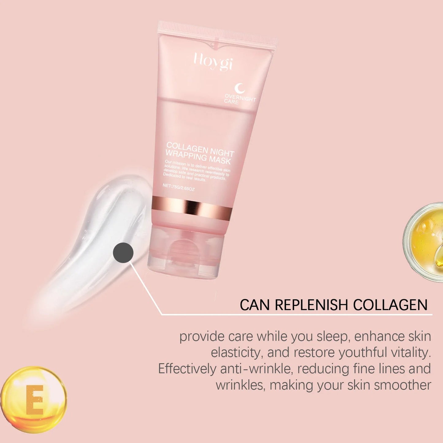 Collagen Peel-off Mask Deep Hydrating Fade Fine Lines Firming Shrink Pores Brightening Overnight Wrapping Mask Face Skin Care liteogstort.no