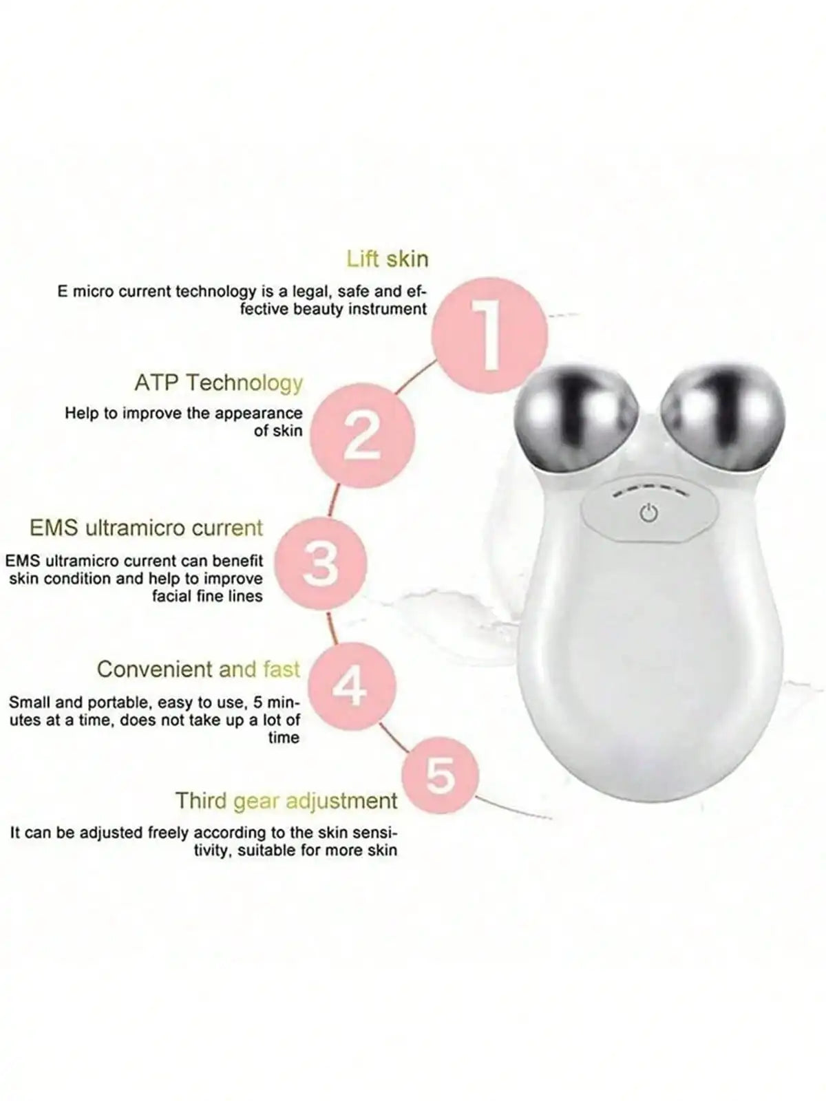 Portable Mini Home Facial Toning Device Handheld Microcurrent Anti-Aging Face Massager for Eye Wrinkle Removal liteogstort.no