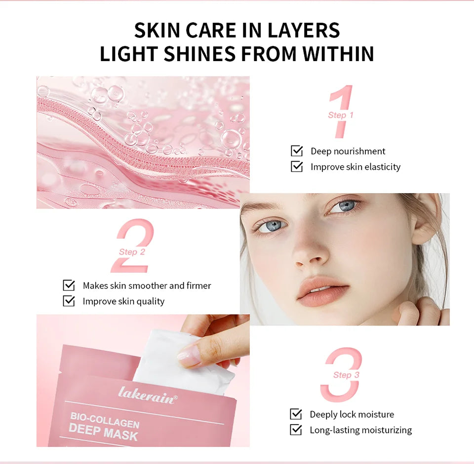 Bio-Collagen Real Deep Mask Supplement Collagen Hydrating Overnight Hydrogel Mask Elasticity Improvement Pore Minimizing Firming liteogstort.no