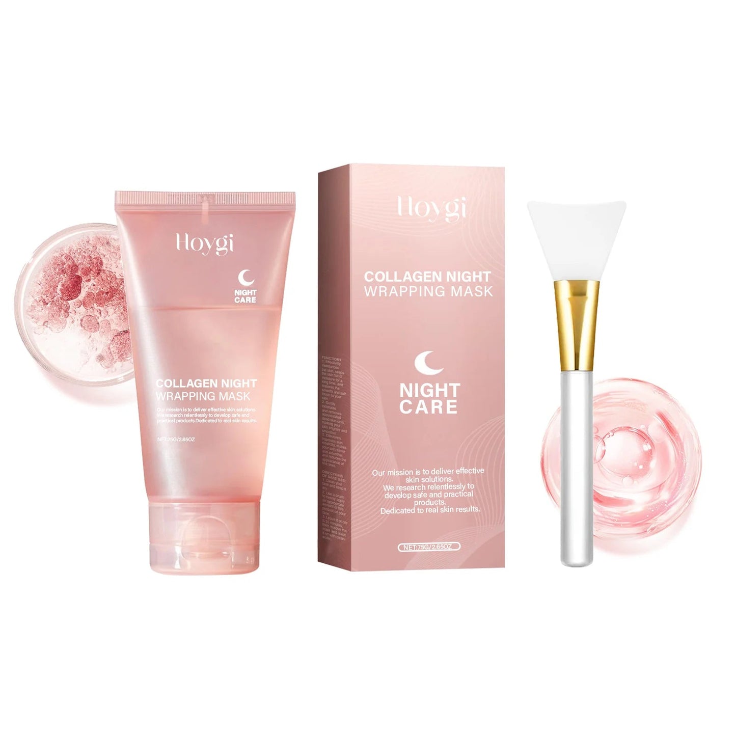 Collagen Peel-off Mask Deep Hydrating Fade Fine Lines Firming Shrink Pores Brightening Overnight Wrapping Mask Face Skin Care liteogstort.no