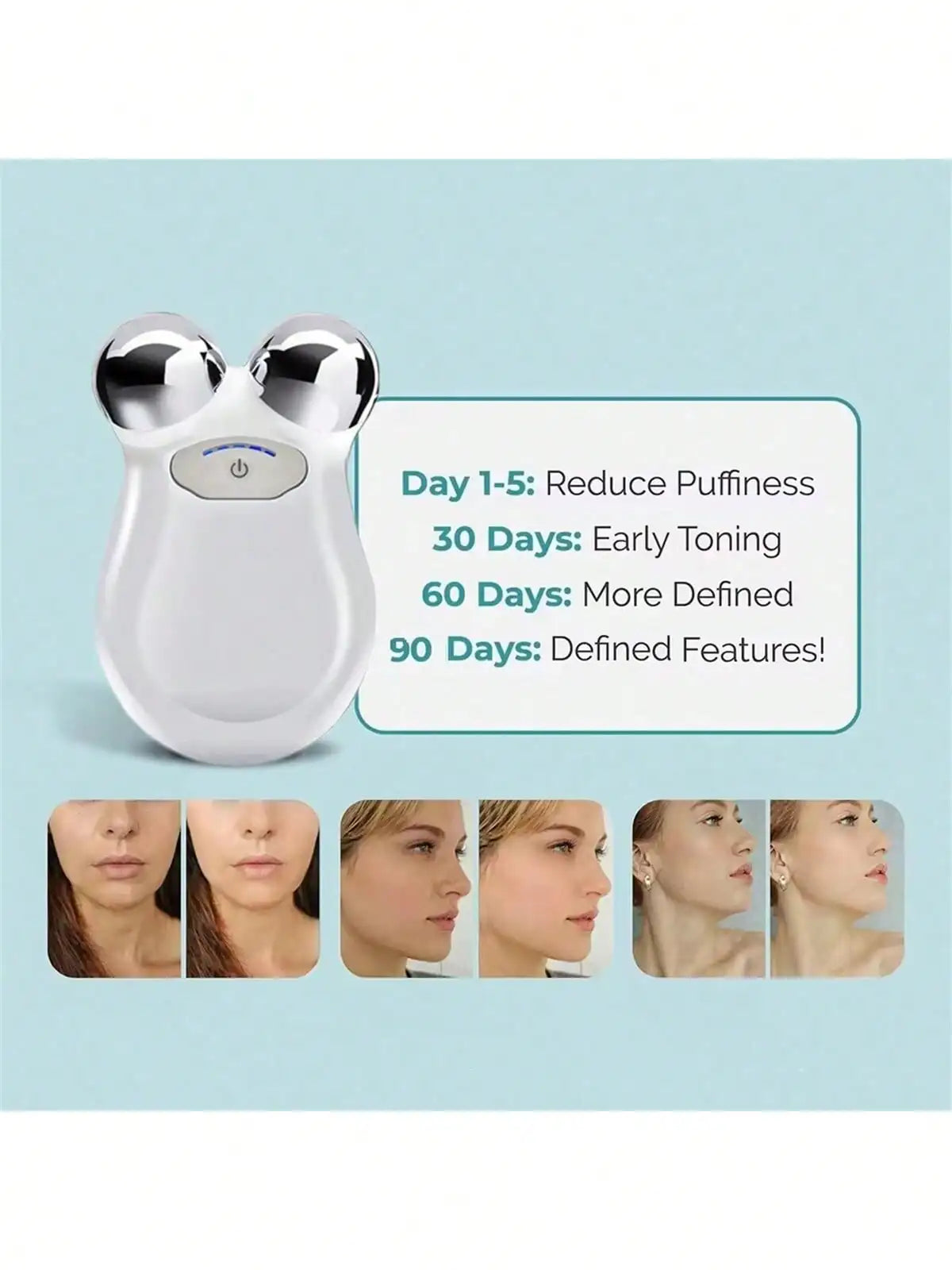 Portable Mini Home Facial Toning Device Handheld Microcurrent Anti-Aging Face Massager for Eye Wrinkle Removal liteogstort.no
