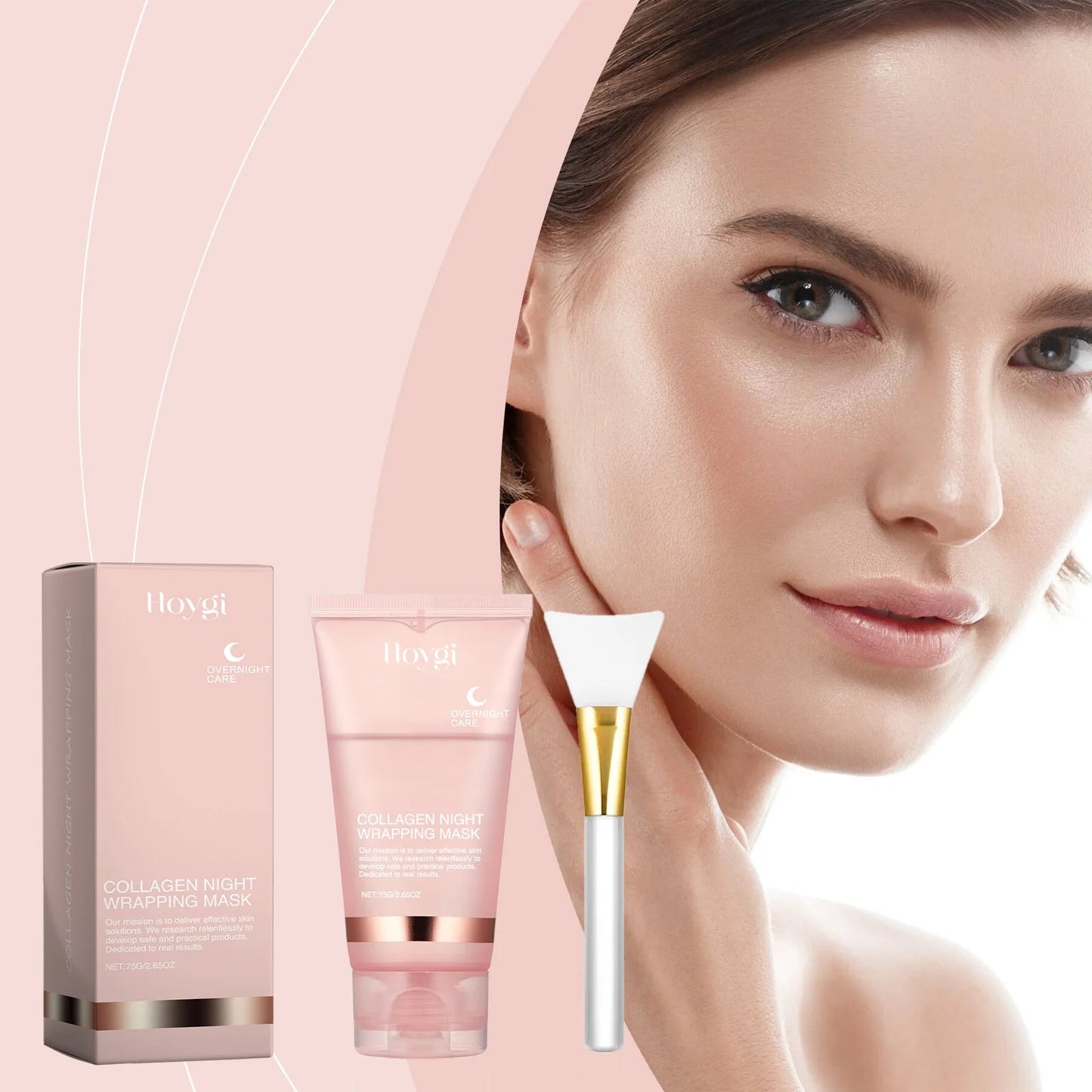 Collagen Peel-off Mask Deep Hydrating Fade Fine Lines Firming Shrink Pores Brightening Overnight Wrapping Mask Face Skin Care liteogstort.no