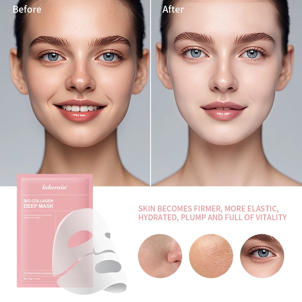 Bio-Collagen Real Deep Mask Supplement Collagen Hydrating Overnight Hydrogel Mask Elasticity Improvement Pore Minimizing Firming liteogstort.no
