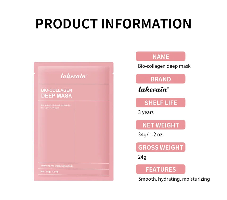 Bio-Collagen Real Deep Mask Supplement Collagen Hydrating Overnight Hydrogel Mask Elasticity Improvement Pore Minimizing Firming liteogstort.no