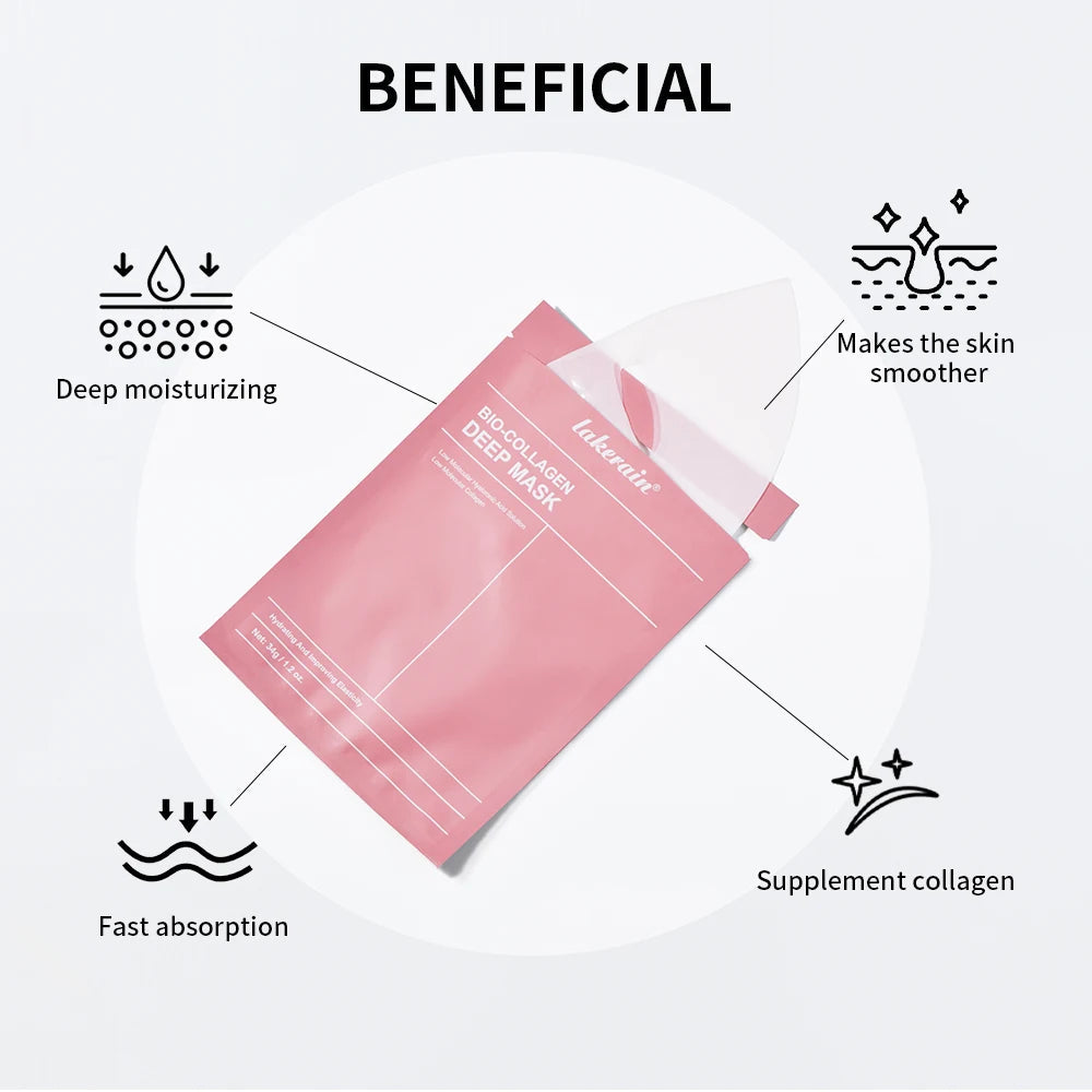Bio-Collagen Real Deep Mask Supplement Collagen Hydrating Overnight Hydrogel Mask Elasticity Improvement Pore Minimizing Firming liteogstort.no