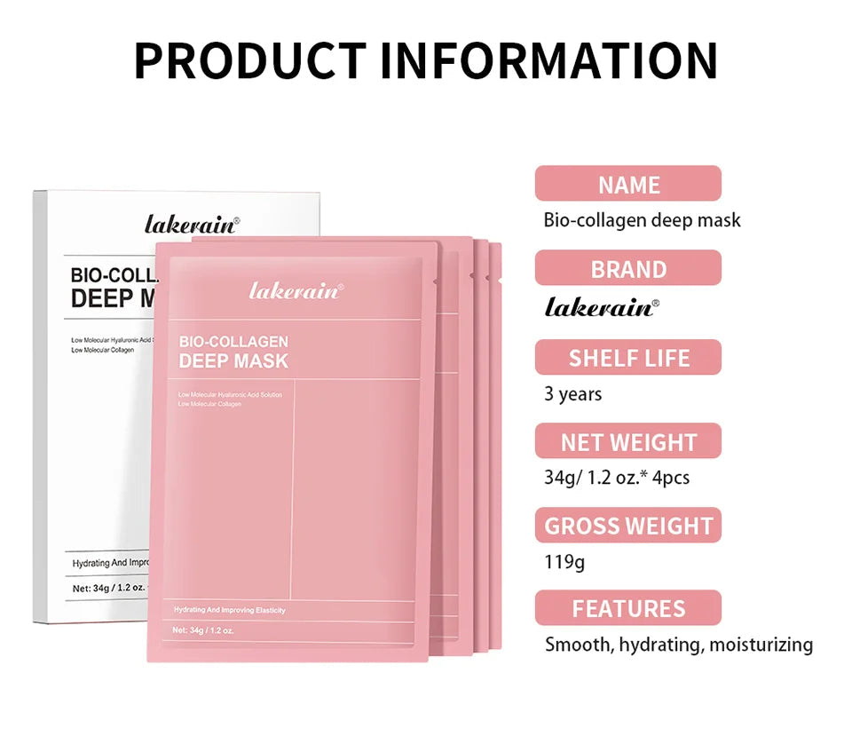 Bio-Collagen Real Deep Mask Supplement Collagen Hydrating Overnight Hydrogel Mask Elasticity Improvement Pore Minimizing Firming liteogstort.no