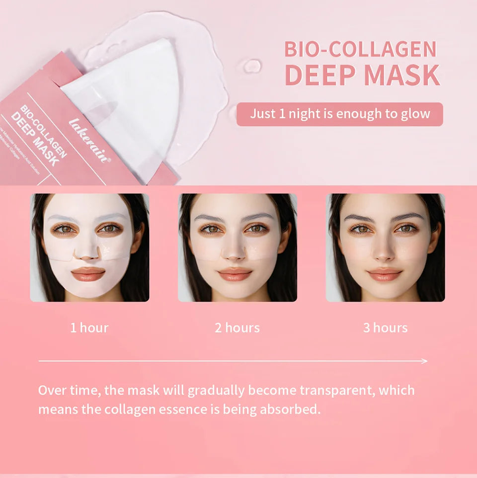 Bio-Collagen Real Deep Mask Supplement Collagen Hydrating Overnight Hydrogel Mask Elasticity Improvement Pore Minimizing Firming liteogstort.no