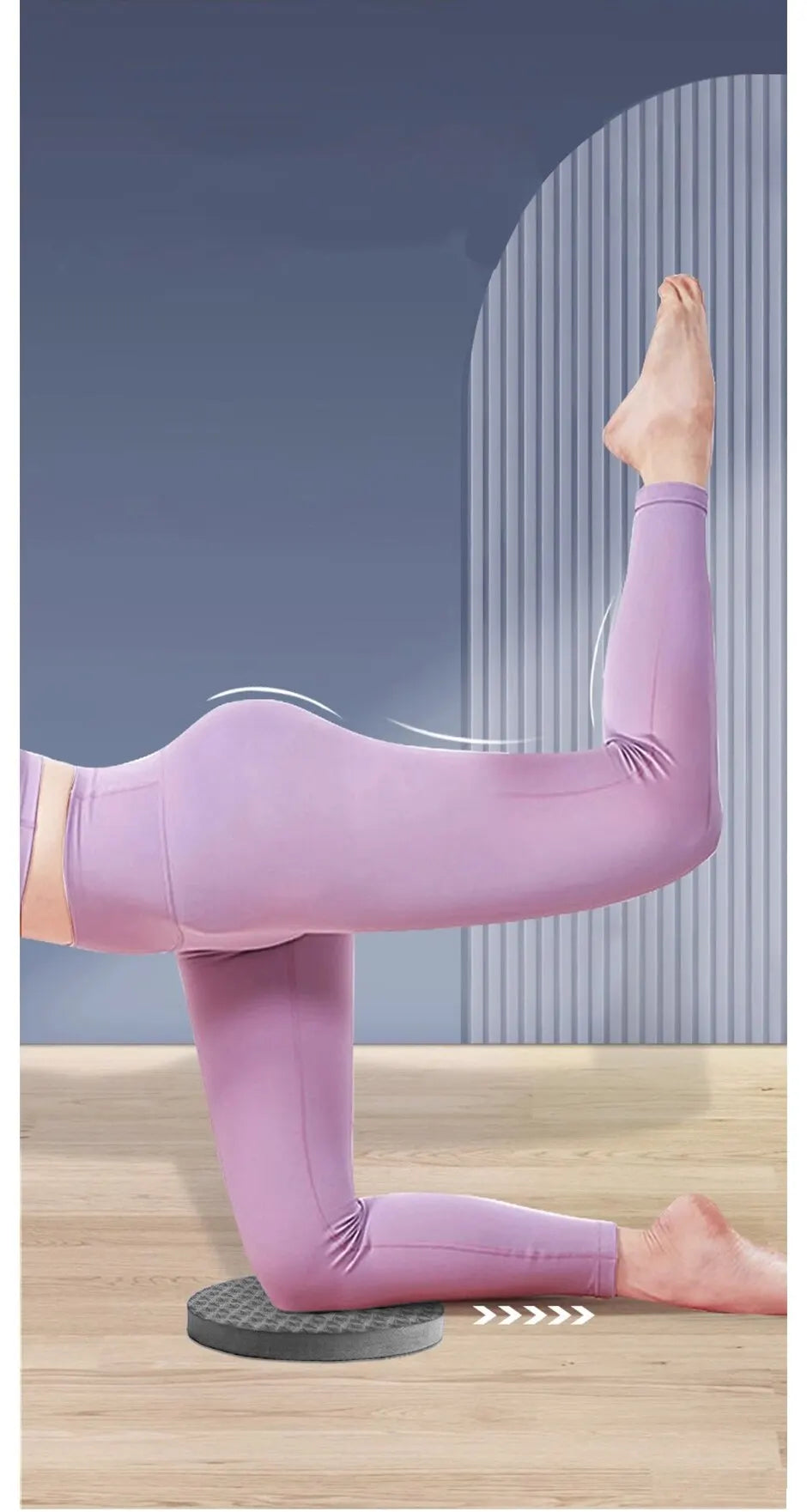Yoga kne pads viser en øvelse