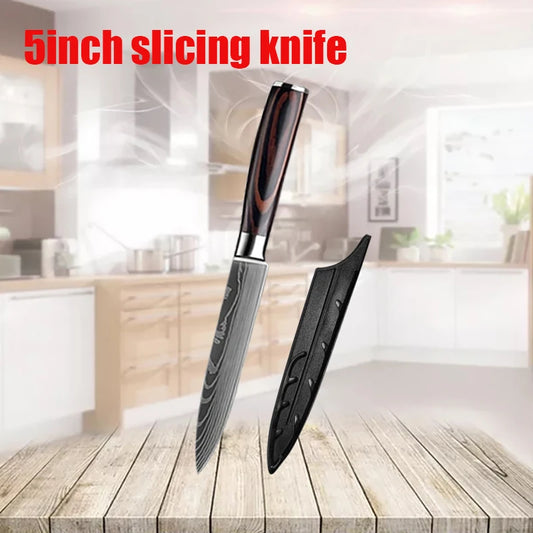 Bildet viser damaskus kniv