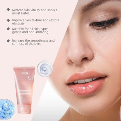 Collagen Peel-off Mask Deep Hydrating Fade Fine Lines Firming Shrink Pores Brightening Overnight Wrapping Mask Face Skin Care liteogstort.no