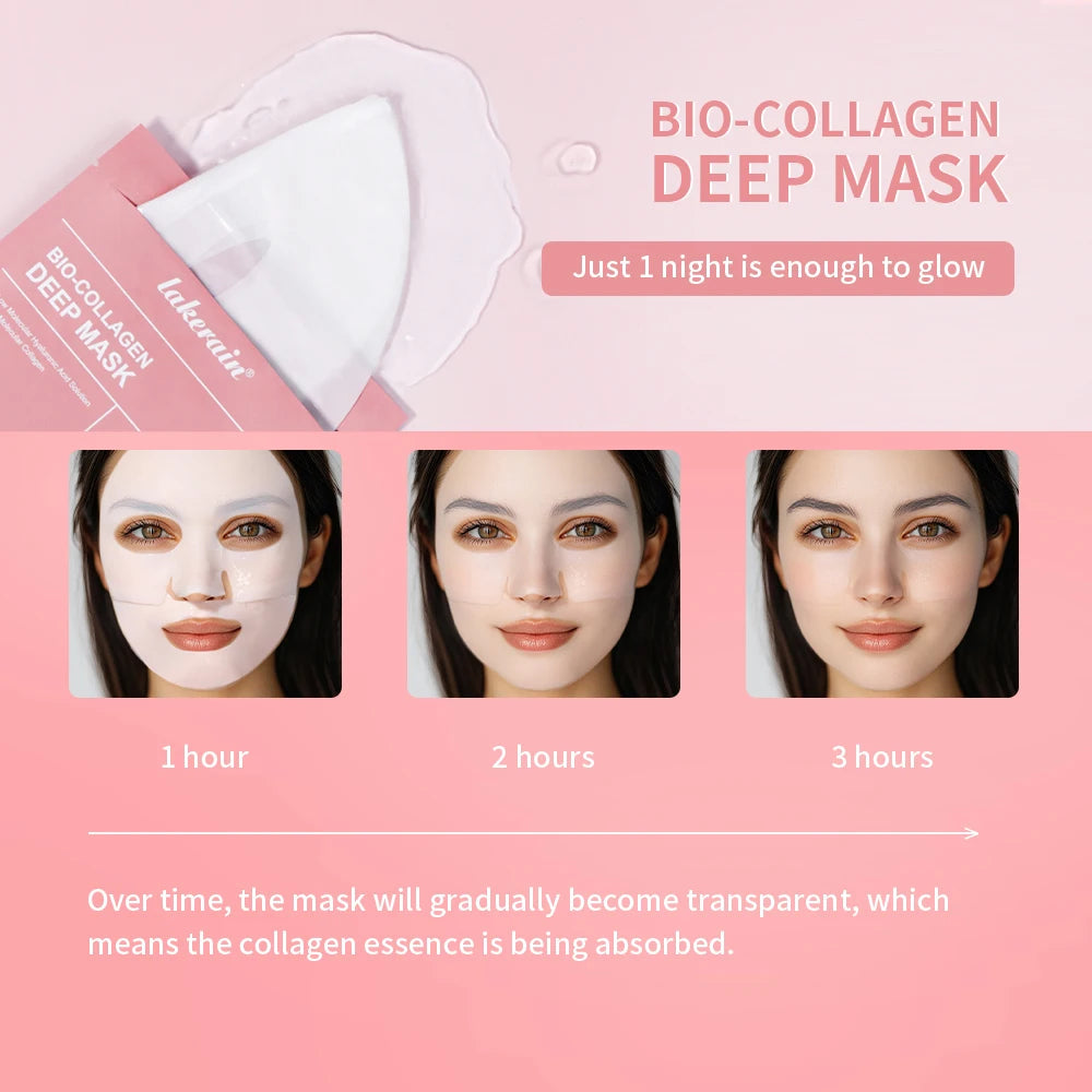 Bio-Collagen Real Deep Mask Supplement Collagen Hydrating Overnight Hydrogel Mask Elasticity Improvement Pore Minimizing Firming liteogstort.no