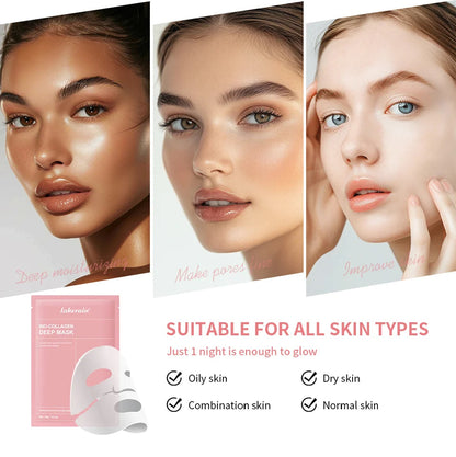 Bio-Collagen Real Deep Mask Supplement Collagen Hydrating Overnight Hydrogel Mask Elasticity Improvement Pore Minimizing Firming liteogstort.no