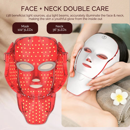 Face Neck Beauty Mask 7 Colors Light LED Mask Photon Red Light Facial Skin Care Repair Skin Anti Aging Wrinkle Skin Tightening liteogstort.no