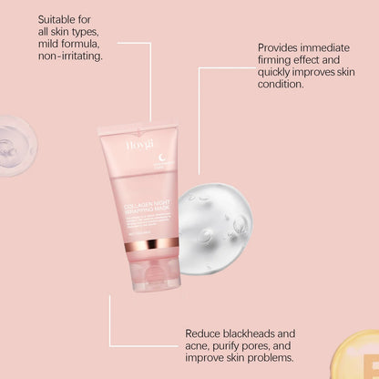 Collagen Peel-off Mask Deep Hydrating Fade Fine Lines Firming Shrink Pores Brightening Overnight Wrapping Mask Face Skin Care liteogstort.no