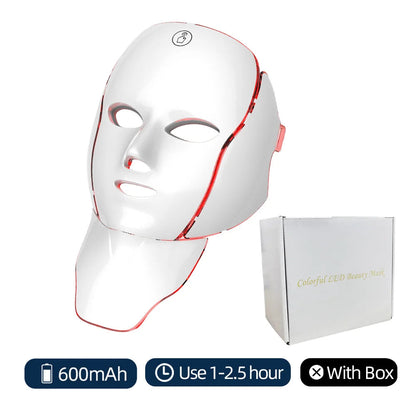 Face Neck Beauty Mask 7 Colors Light LED Mask Photon Red Light Facial Skin Care Repair Skin Anti Aging Wrinkle Skin Tightening liteogstort.no